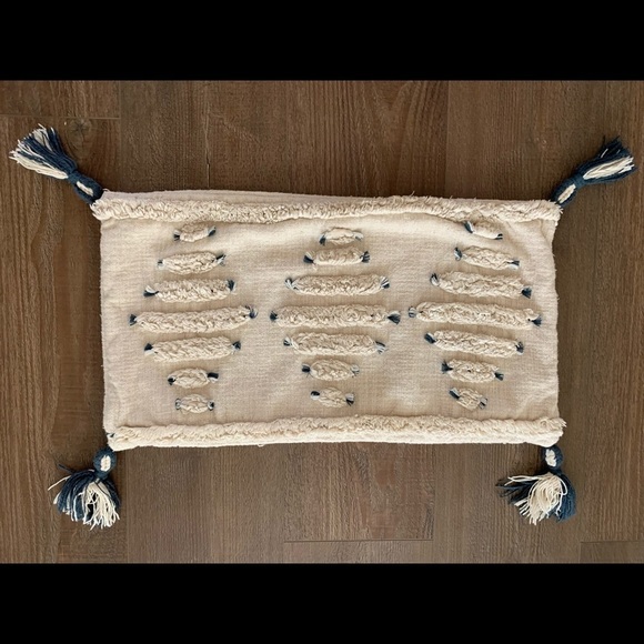 Boho Cream and Navy Decorative Pillow case - Picture 4 of 10